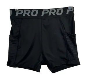 Shein Pro Black Compression Workout Shorts Womens Large Pockets‎ High Rise 3in thumbnail 1
