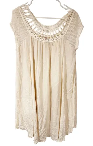 Free People Boho Sundancer Crochet Dress Cream Size Medium thumbnail 1