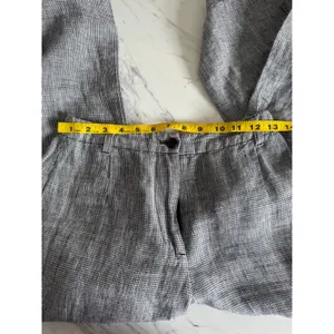 Reformation 100%‎ Linen Wide Leg Pants Houndstooth Black White Size 0 thumbnail 4