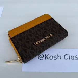 Michael Kors Marigold Card Case Wallet Zip Around Purse thumbnail 1