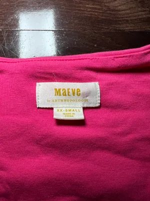 Maeve by Anthropologie Puff sleeve Wrap Pink Blouse Size XXS thumbnail 4