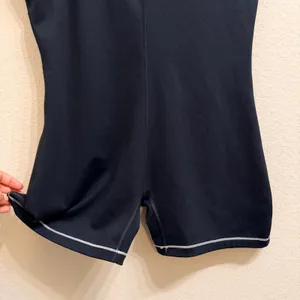 Nike One Dri-FIT Short‎ Bodysuit Black Contrast Stitch Athletic Romper XL Sporty thumbnail 6
