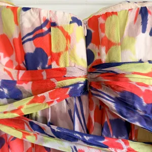 Rubber Ducky Floral Strapless Maxi Dress LARGE thumbnail 7