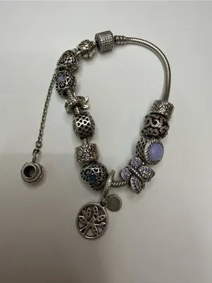 Authentic Pandora Sterling Silver Bracelet with Charm thumbnail 3