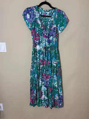 Rails juni Dress in Gardenia Floral Tiered Midi Skirt Size Small thumbnail 3