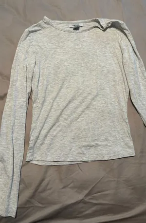 Long sleeve grey Modal shirt Gray thumbnail 1