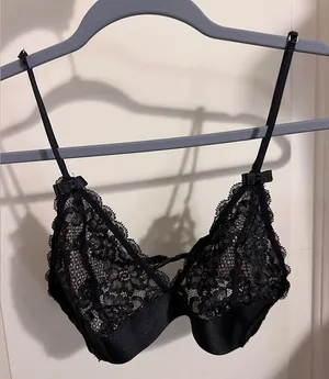 H&M Lace Bra Bralette Black Y2K‎ Coquette Festival Fairy thumbnail 1