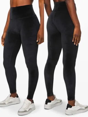 LULULEMON Wunder Lounge Black Velvet High Waisted Leggings thumbnail 3