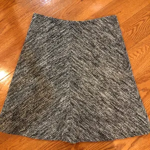DKNYC Marled A-Line Knit Skirt Gray Black Textured Flare – L thumbnail 1