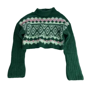 Free People Green and Pink Patterned Sweater thumbnail 6