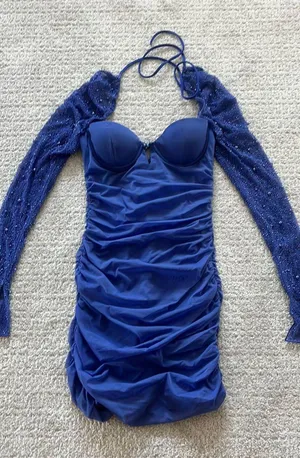 Oh Polly Embellished Long Sleeve Mini Dress thumbnail 1