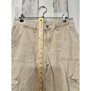 Miami Vice Cargo Pants Size small Beige Wide Leg Loose Fit Tan thumbnail 4