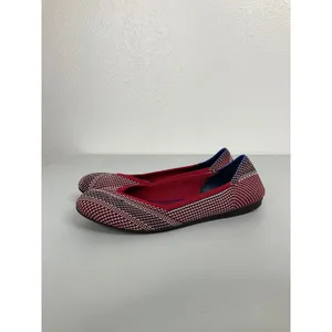 Rothys The Flat Womens 6 Red White Blue Patterned Knit Round Toe‎ Ballet Flats thumbnail 3