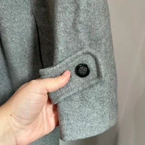 Zara Basic Gray Wool Blend Coat Double Breasted Classic Minimalist‎ M thumbnail 7