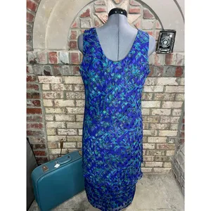 illusion dress tank tiered flutter front jacket purple blue green thumbnail 9