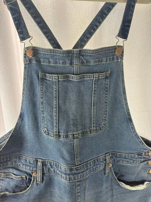 Universal Thread Denim Overalls Medium Blue Wash 18 Plus Size 34 Raw Hem Bibs thumbnail 4