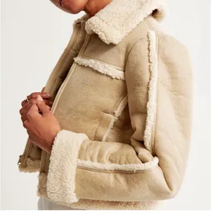 Abercrombie and fitch vegan suede Sherpa jacket thumbnail 2