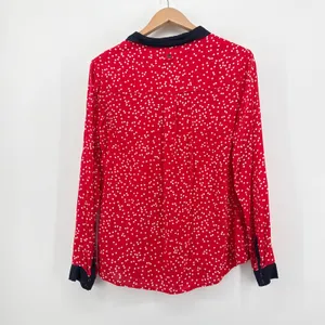Maeve Anthropologie Bagatelle‎ Red Polka Dot Long Sleeve Button Down Blouse 10 thumbnail 7