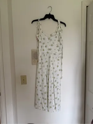 For Love & Lemons White Floral Tie-Shoulder Dress thumbnail 2
