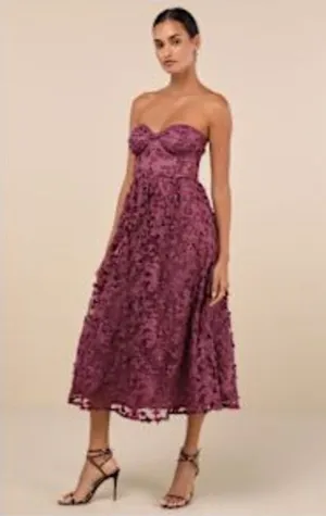 Lulus Burgundy Lace Dress thumbnail 1