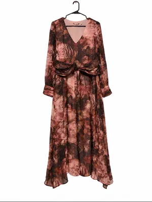Soft Surroundings Rina Silk Floral Maxi Dress Women’s Size 14 thumbnail 3