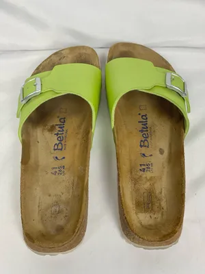 Betula by Birkenstock Catalina Lime Green Single Buckle Slide Sandals Sz 10 thumbnail 5