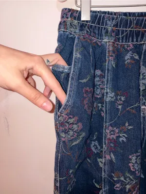 BDG Floral Tapestry Denim Jogger Pants - Navy Ground with Multi-Color Florals thumbnail 3