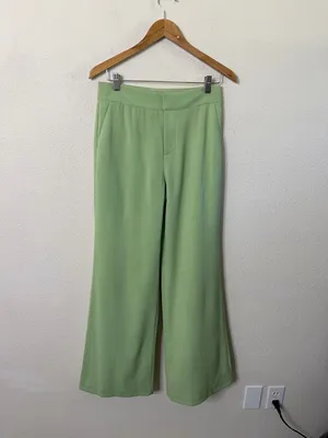 Alice + Olivia Deanna High Waisted Bootcut Trouser Pants in Seafoam Green Size 6 thumbnail 3