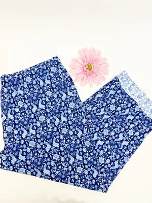 BedHead 3/4 Sleeve Classic PJ Set Bloomscape Blue Bird Floral Cropped Pajama Set thumbnail 10