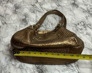 Vintage Chunky Y2K Shoulder Bag Gold by Kathy Van Zeeland 90s Gems thumbnail 8