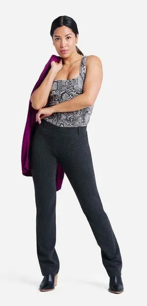 BETABRAND Straight Leg Charcoal Gray Classic Dress Pant Yoga Pants Size Medium thumbnail 1