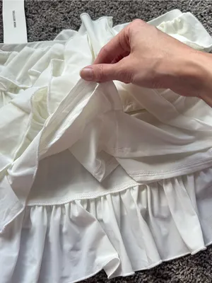 Urban Outfitters White Tiered Ruffle Mini Skirt thumbnail 3