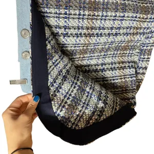 Zara‎ Tweed Weave Mini Skirt in Blue Denim Combination Size Medium thumbnail 5
