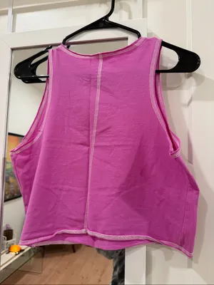 Mighty Fine Women's Celestial Moon Graphic Cropped Tank Top Purple Size L thumbnail 4