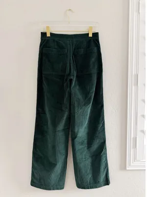 Madewell Emmett Wide Leg Corduroy Pants in Luxury Forest Green Size 26 thumbnail 4