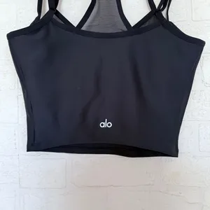 ALO Yoga Black Double-Strap Cropped Tank thumbnail 8