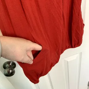 The Limited Women's Size Small Red Scoop‎ Pleated Neck Tank thumbnail 2