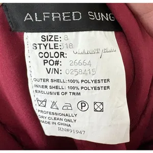 ALFRED SUNG Size 8 Claret Strapless Sweetheart Neckline Formal Cocktail Dress thumbnail 7