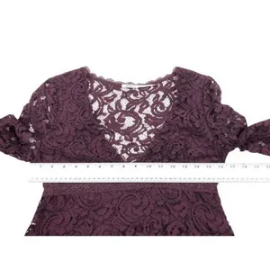Kimchi Blue Maroon Red Lace Long‎ Sleeve Fit And Flare Empire Waist Dress Size 0 thumbnail 5