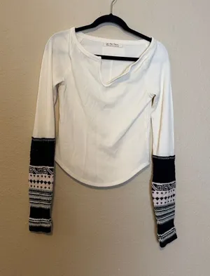 FREE‎ PEOPLE We The Free All In Cuff Thermal Long Sleeve Top Size Medium thumbnail 1