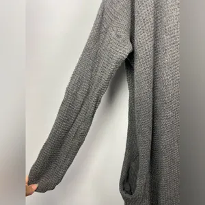 Oak + Fort Gray Open Knit Oversized Open Front Slouchy Cardigan‎ with Pockets thumbnail 2