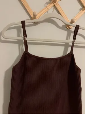 House of Harlow Chocolate Brown Ribbed Mini Dress size XS thumbnail 2