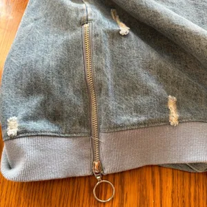 FATE‎ Distressed Denim Sweatshirt, Size large Blue thumbnail 9