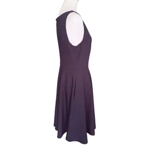 Lulus Black Sleeveless Skater Dress Boatneck Fit Flare Womens Large w pockets‎ thumbnail 4