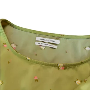 Urban Outfitters Mabel Smocked Floral Mini Dress Green Cottagecore Womens Large thumbnail 8