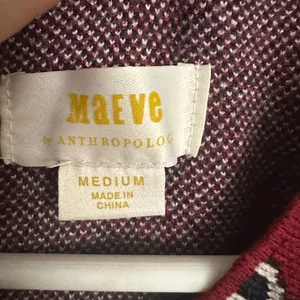 Anthropologie Maeve Sweater Medium Geometric Print Red Black Crew Neck Women thumbnail 3