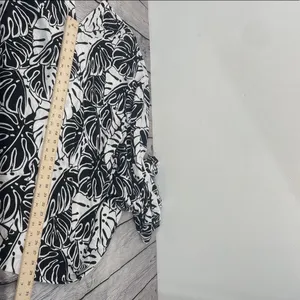 Black & White Leaf Print Tie-Strap jumpsuit with pockets size XL thumbnail 10