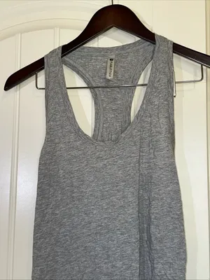 Fabletics Lightweight Grey Racerback Tank Top M thumbnail 2