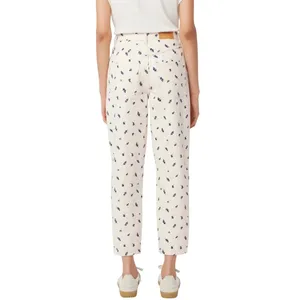 Frank‎ And Oak Linda Balloon Fit Jeans Womens 27 Cream Floral High Rise Tapered thumbnail 2