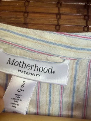 Motherhood Maternity Striped Cotton Tiered Mini Dress Size Small thumbnail 3
